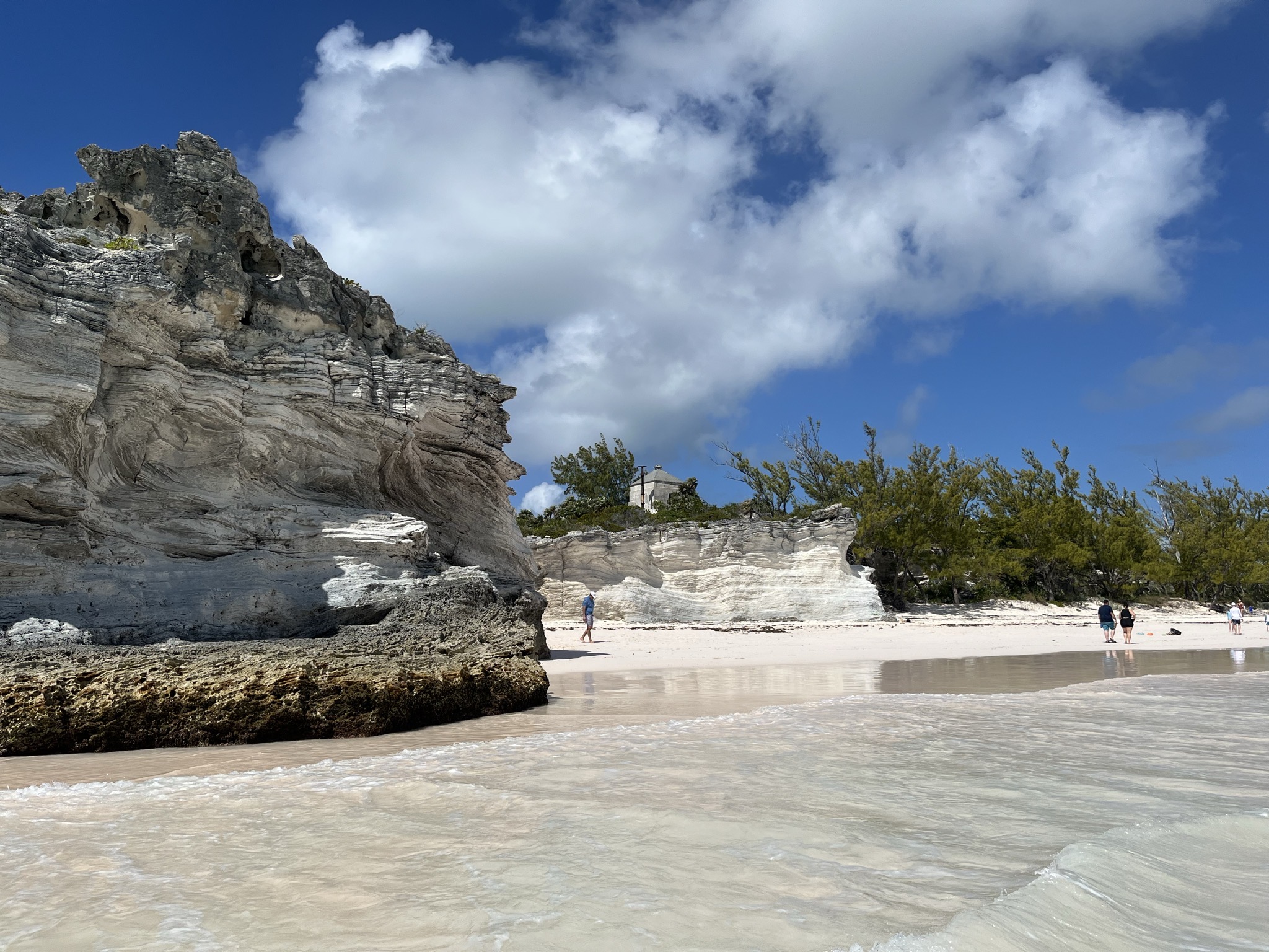 blue water and some cool geologic formations