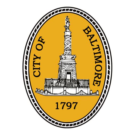 a black and yellow seal with a white marble statue